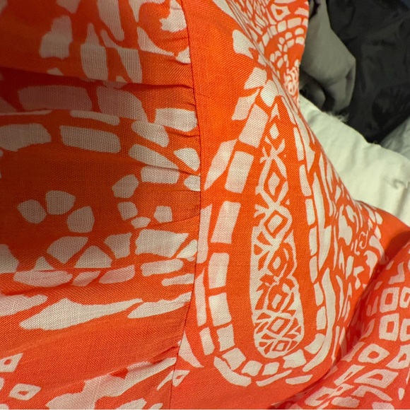 Chico's Festive Orange and White Spring & Summer Top Sz 2.5 - Picture 5 of 9